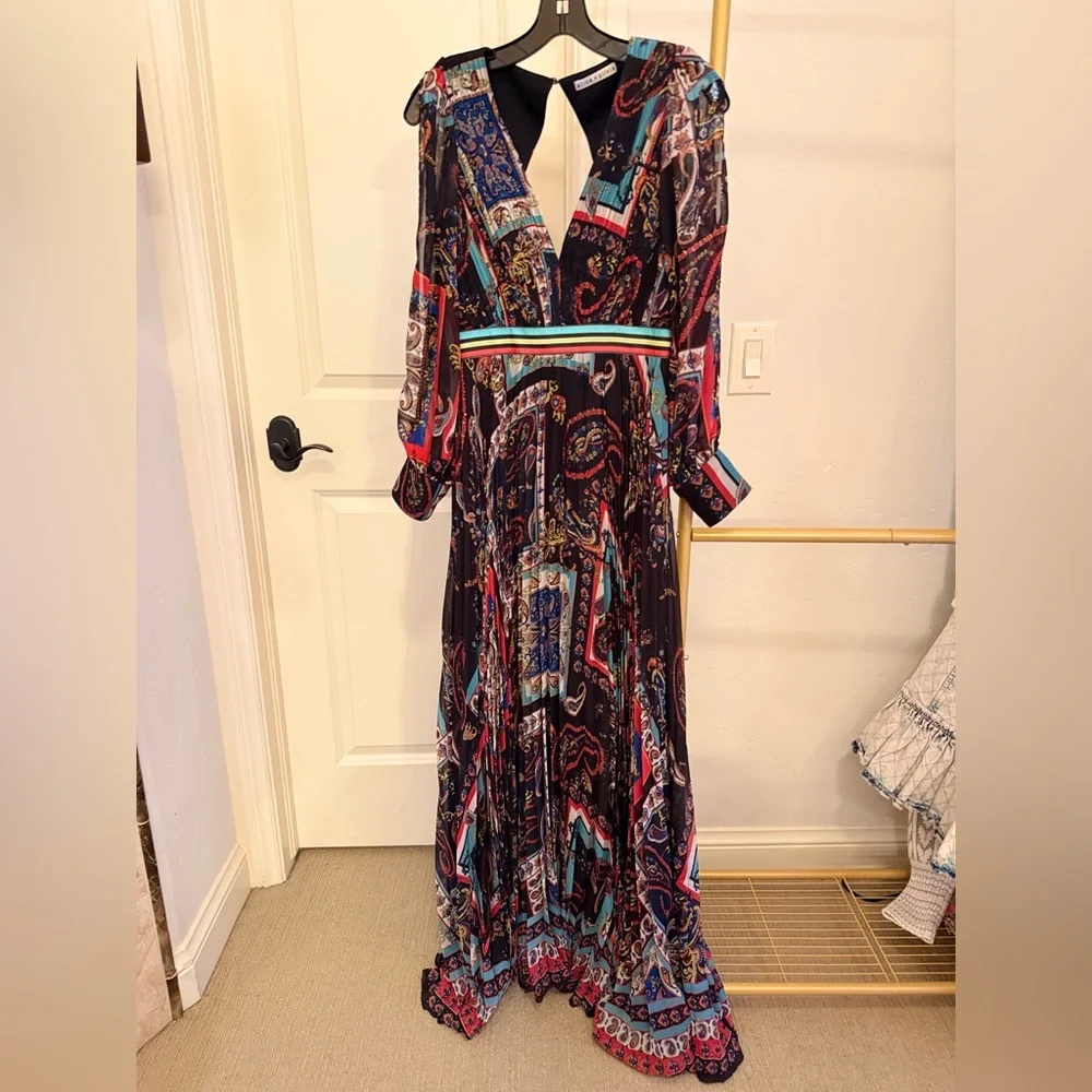 Alice + Olivia Gown with Bishop Sleeves - Picture 3 of 8